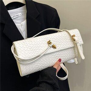 Woven Texture Flap Crossbody Bag